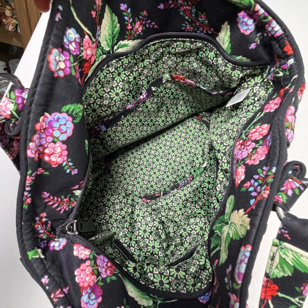 Vera Bradley Glenna Satchel Berry Burst Floral Quilted Shoulder Bag Cottagecore